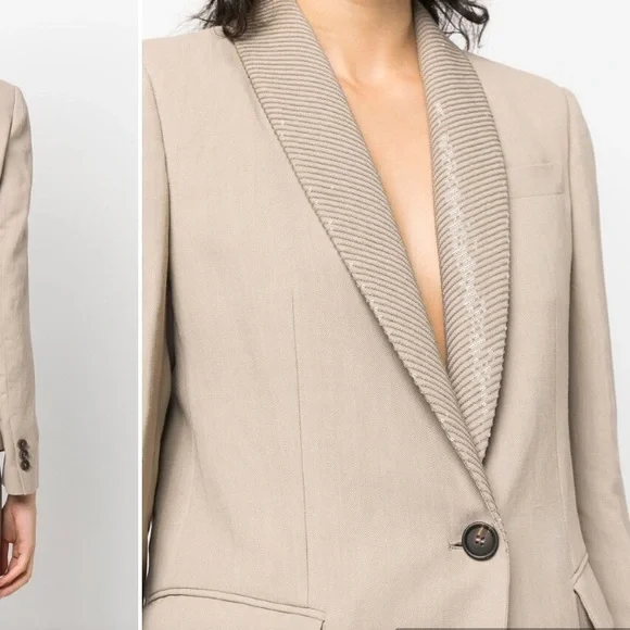 Brunello Cucinelli Sequin Lapel Blazer - Picture 3 of 7
